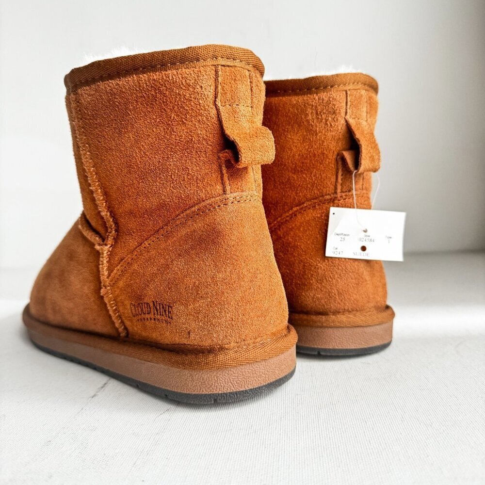 Cloud Nine Brown Suede Sheep Fur Wool Short Booties 11 - Picture 5 of 10